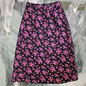 Vintage Pink and Black Midi Skirt